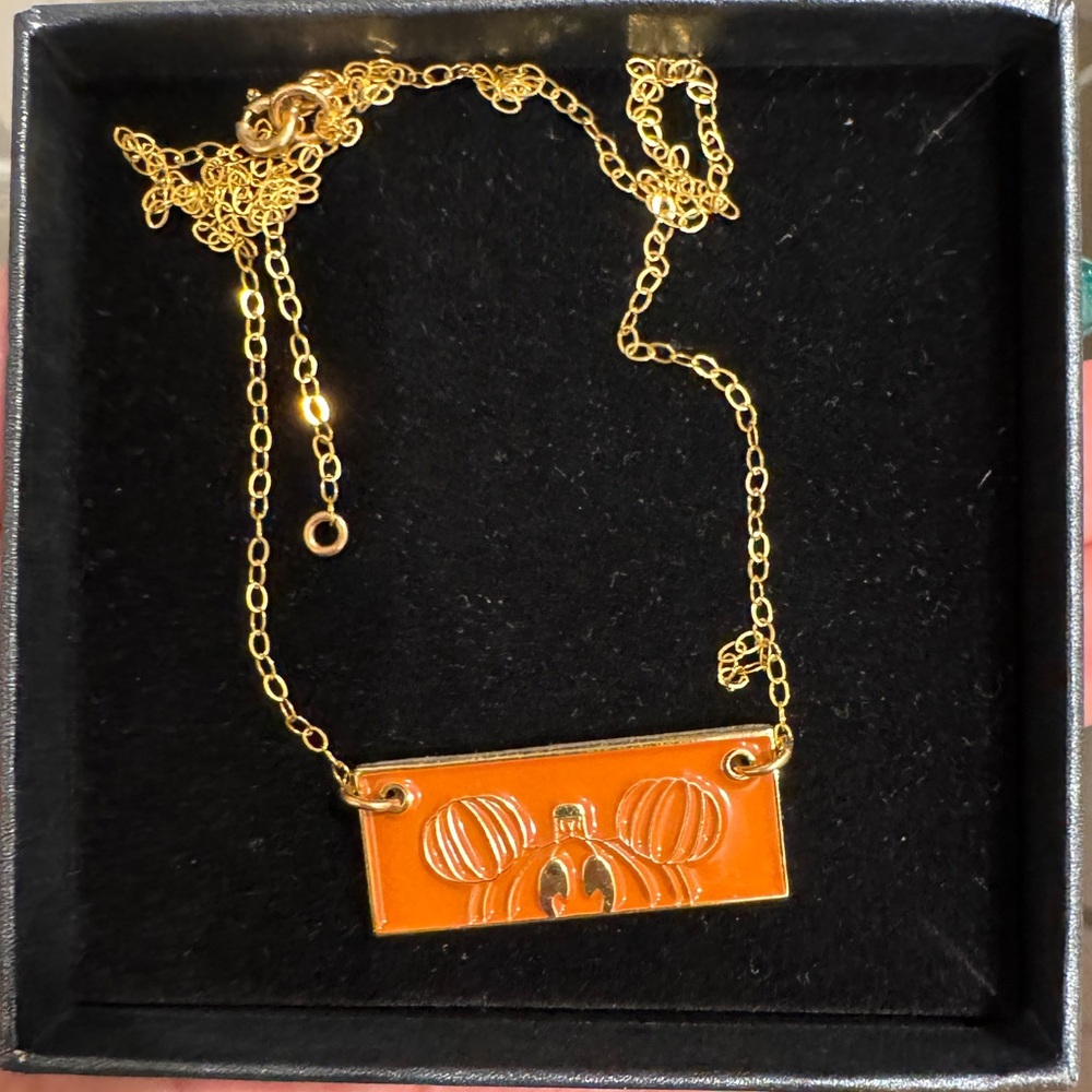 Mickey Pumpkin Bar Necklace